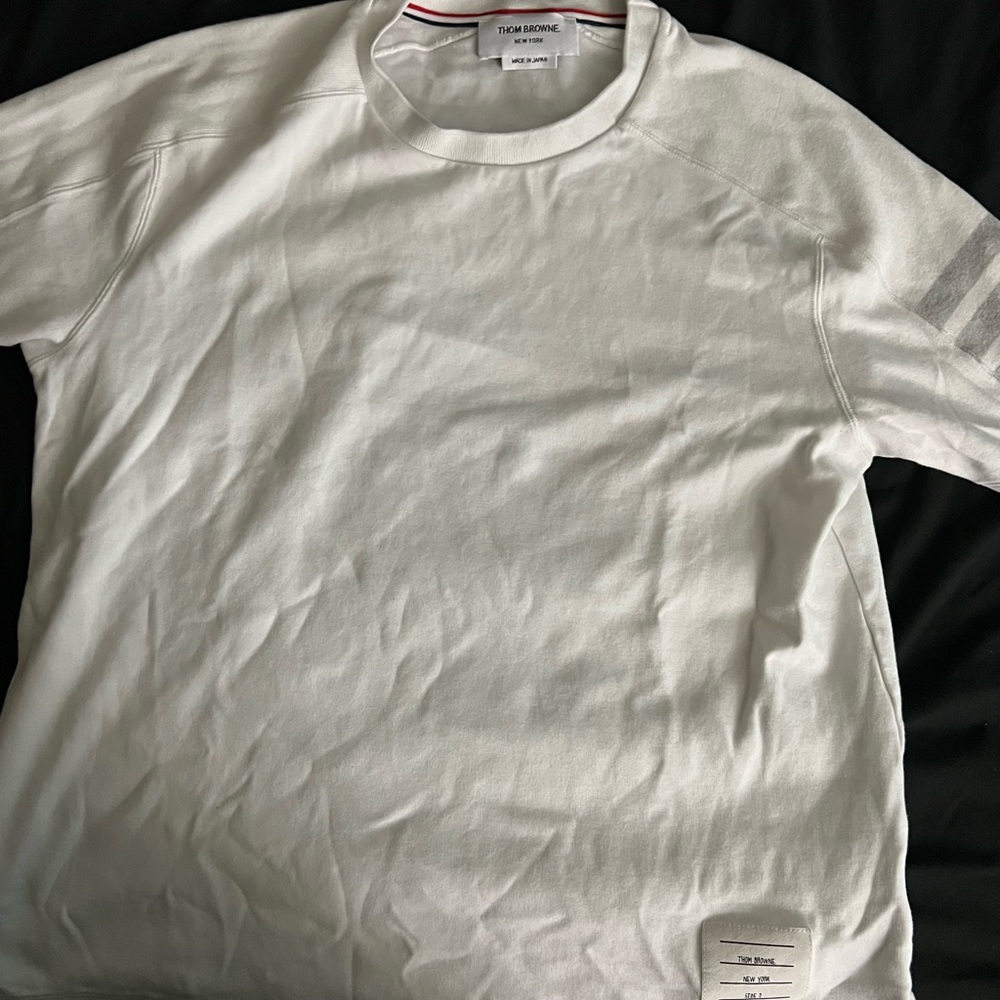 Thom Browne White Short Sleeve Tee